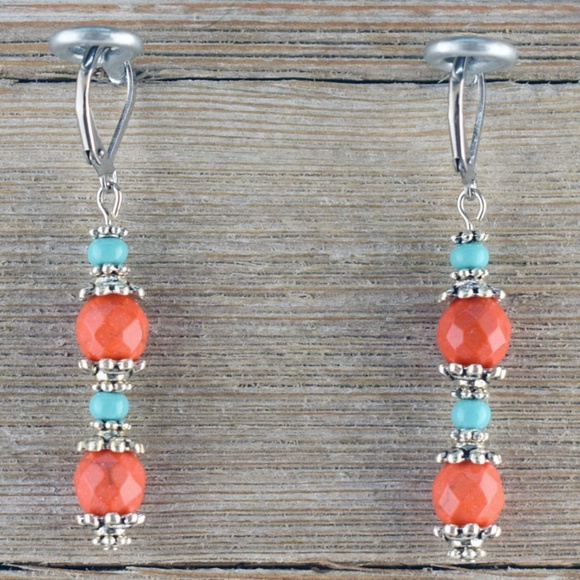 Multi-colored Turquoise Cross Necklace Set - Picture 2 of 4